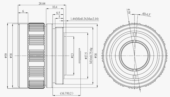 FWD-19-02 19mm F1.0 LWIR Μηχανοκίνητος φακού με ζουμ με μήκος κύματος 8-12 μm και θερμοκρασία λειτουργίας από -40 °C έως +80 °C για αισθητήρα 384×288@12μm