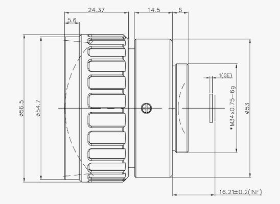 FWD-50 50mm F1.0 Μηχανοκίνητος φακούς μεγέθυνσης με μήκος κύματος 8-12μm και θερμοκρασία λειτουργίας -40°C έως +80°C για εφαρμογές LWIR