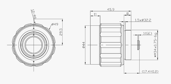 FWD-35 35mm EFL LWIR Μηχανοκίνητος φακού μεγέθυνσης με μήκος κύματος 8-12μm και αθερμαλισμένο σχεδιασμό